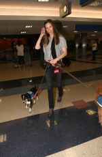 HILARY SWANK with Her Dogs at LAX AIrport in Los Angeles 03/07/2017