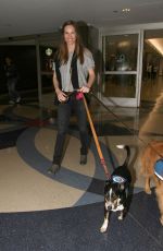 HILARY SWANK with Her Dogs at LAX AIrport in Los Angeles 03/07/2017