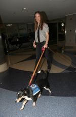 HILARY SWANK with Her Dogs at LAX AIrport in Los Angeles 03/07/2017