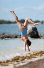 IMOGEN THOMAS in Swimsuit at a Beach in Miami 03/30/2017