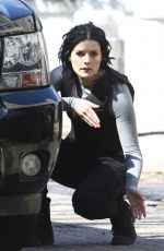 JAIMIE ALEXANDER on the Set of Blindspot, Season 2 in New York 03/29/2017