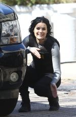 JAIMIE ALEXANDER on the Set of Blindspot, Season 2 in New York 03/29/2017