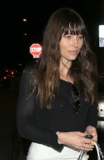 JESSICA BIEL in a Pencil Skirt Leaves Au Fudge in West Hollywood 03/16/2017