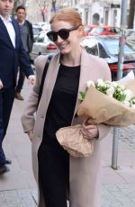 JESSICA CHASTAIN Arrives at Her Hotel in Warsaw 03/05/2017
