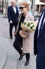 JESSICA CHASTAIN Arrives at Her Hotel in Warsaw 03/05/2017