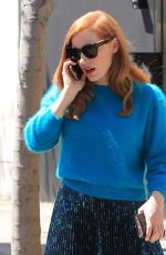 JESSICA CHASTAIN Out Shopping in Beverly Hills 03/30/2017