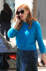 JESSICA CHASTAIN Out Shopping in Beverly Hills 03/30/2017