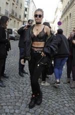 JOSEPHINE SKRIVER Arrives at Balmain Fashion Show in Paris 03/02/2017