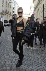 JOSEPHINE SKRIVER Arrives at Balmain Fashion Show in Paris 03/02/2017
