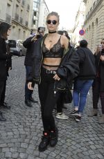 JOSEPHINE SKRIVER Arrives at Balmain Fashion Show in Paris 03/02/2017