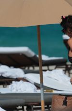 KARINA JELINAK in Swimsuit at a Beach in Miami 03/27/2017