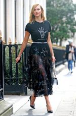 KARLIE KLOSS Heading to Christian Dior Fashion Show in Paris 03/03/2017