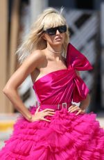 KAROLINA KURKOVA on the Set of Harper