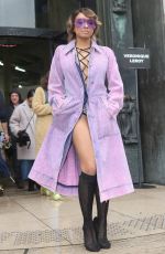 KAT GRAHAM Arrives at Veronique Leroy Fashion Show at Paris Fashion Week 03/04/2017