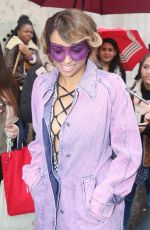KAT GRAHAM Arrives at Veronique Leroy Fashion Show at Paris Fashion Week 03/04/2017