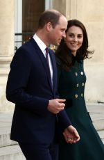 KATE MIDDLETON and Prince William at Elysee Palace in Paris 03/17/2017