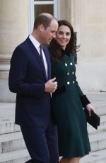 KATE MIDDLETON and Prince William at Elysee Palace in Paris 03/17/2017