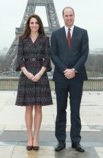 KATE MIDDLETON at Trocadero Square in Paris 03/18/2017