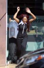KEKE PALMER on the Set of a TV Show in Los Angeles 03/12/2017