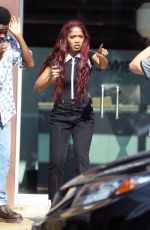 KEKE PALMER on the Set of a TV Show in Los Angeles 03/12/2017