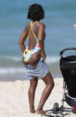 KELLY ROWLAND in Swimsuit on the Beach in Sydney 03/27/2017