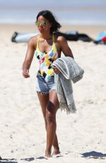 KELLY ROWLAND in Swimsuit on the Beach in Sydney 03/27/2017