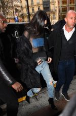 KENDALL JENNER Arrives at Four Seasons Hotel George V in Paris 03/06/2017