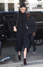 KENDALL JENNER Arrives at Louis Vuitton Office in Paris 03/02/2017