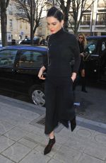KENDALL JENNER Arrives at Louis Vuitton Office in Paris 03/02/2017