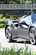 KENDALL JENNER Drives Her Ferrari Out in West Hollywood 03/19/2017
