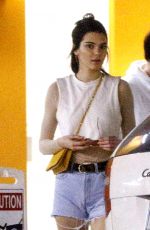 KENDALL JENNER in Denim Shorts Shopping in Beverly Hills 03/09/2017