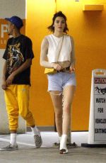 KENDALL JENNER in Denim Shorts Shopping in Beverly Hills 03/09/2017