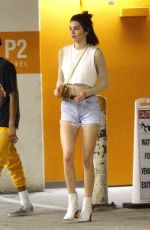 KENDALL JENNER in Denim Shorts Shopping in Beverly Hills 03/09/2017