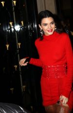 KENDALL JENNER Leaves Four Seasons hotel George V in Paris 03/04/2017