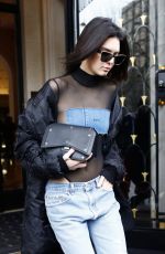 KENDALL JENNER Leaves Her Hotel in Paris 03/06/2017