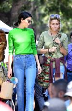 KENDALL JENNER Shopping at Flea Market in Los Angeles 03/26/2017
