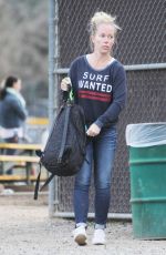 KENDRA WILKINSON at a Baseball Field in Los Angeles 03/07/2017