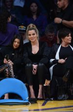 KHLOE and KOURTNEY KARDASHIAN at LA Lakers vs Cavaliers Game 03/19/2017