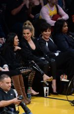 KHLOE and KOURTNEY KARDASHIAN at LA Lakers vs Cavaliers Game 03/19/2017