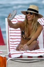 KRISTIN REED in Bikini at a Beach in Miami 02/28/2017