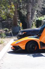 KYLIE JENNER Drive Her Lamborghini Aventador Out in Los Angeles 03/11/2017