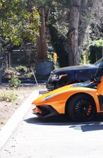 KYLIE JENNER Drive Her Lamborghini Aventador Out in Los Angeles 03/11/2017