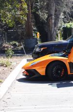 KYLIE JENNER Drive Her Lamborghini Aventador Out in Los Angeles 03/11/2017