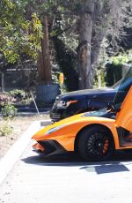 KYLIE JENNER Drive Her Lamborghini Aventador Out in Los Angeles 03/11/2017