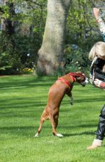 LADY VICTORIA HERVEY Walks Her Dog Out in Eaton Square 03/28/2017