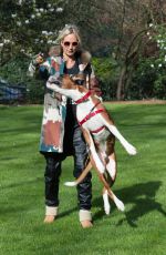 LADY VICTORIA HERVEY Walks Her Dog Out in Eaton Square 03/28/2017