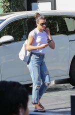 LEA MICHELE Leaves Beaming Organic Superfood Cafe in Brentwood 03/13/2017