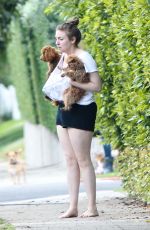 LENA DUNHAM Out with Her Dogs in Beverly Hills 03/22/2017