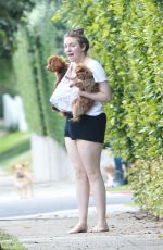 LENA DUNHAM Out with Her Dogs in Beverly Hills 03/22/2017