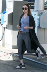 LILY COLLINS at a Gas Station in Beverly Hills 03/29/2017